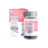 Caixa e frasco do suplemento Cabelos e Unhas X da The Influence Supply, para o fortalecimento e crescimento de cabelos e unhas.